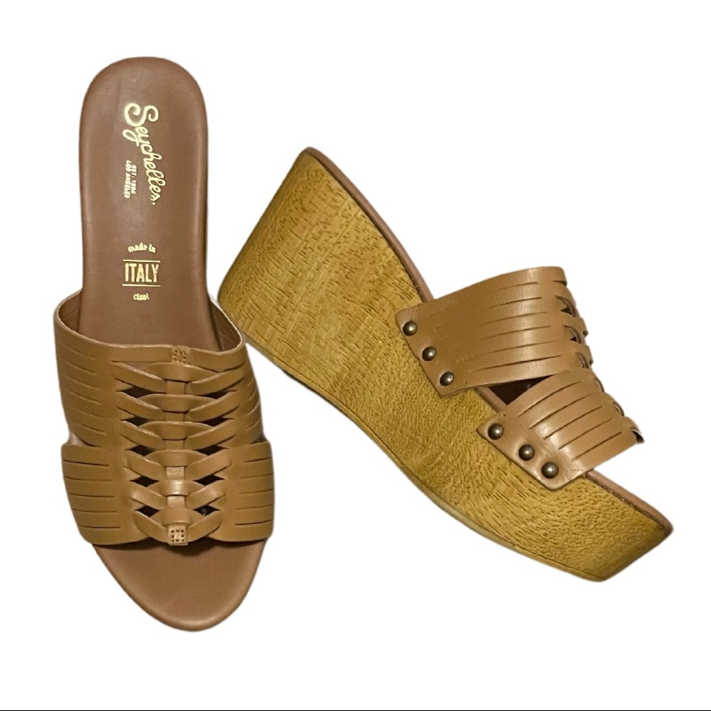 Seychelles Leather Upper Platform Sandals - image 1